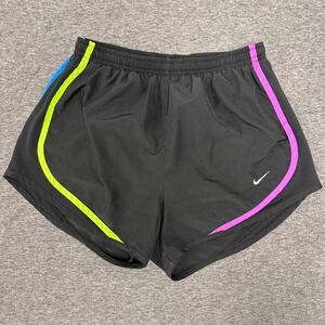 Nike Dri-FIT Running Shorts Small Black‎ Neon Trim Activewear Elastic Women's